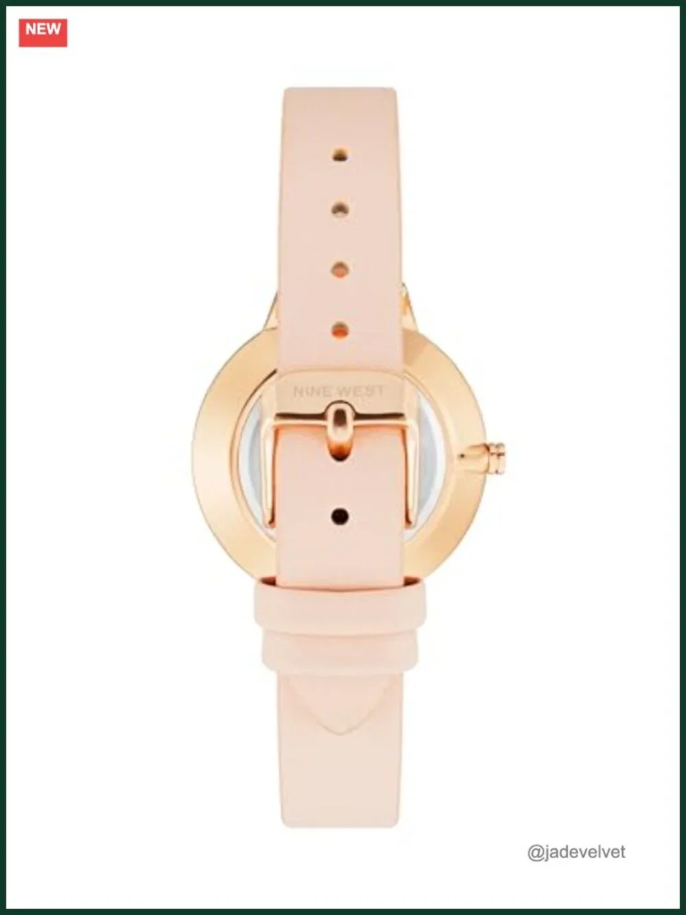 Nine West Women's Floral Dial Faux Leather Strap Watch Japanese Quartz